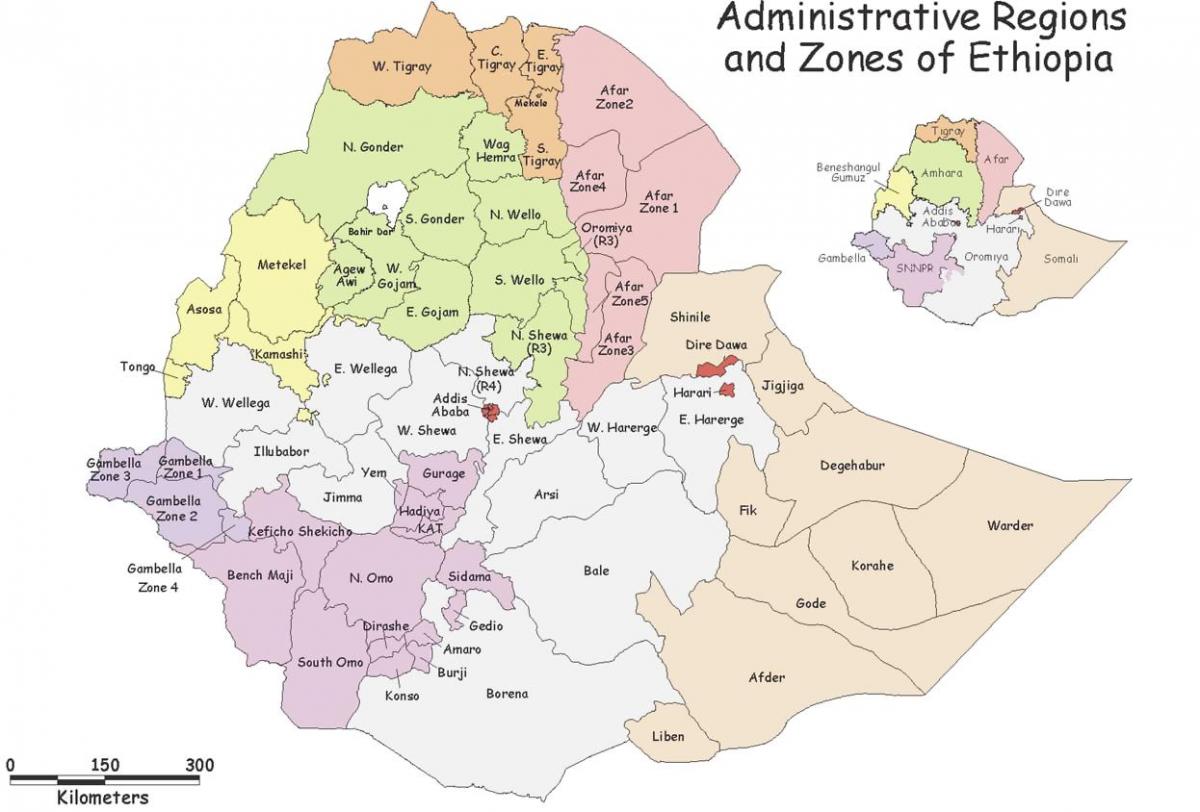 Etiopijas karti no reģiona