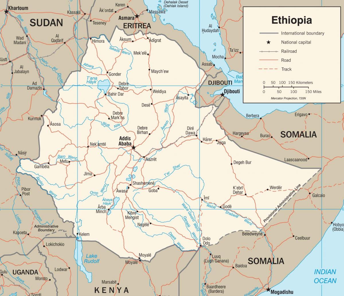 jaunu Etiopija karte