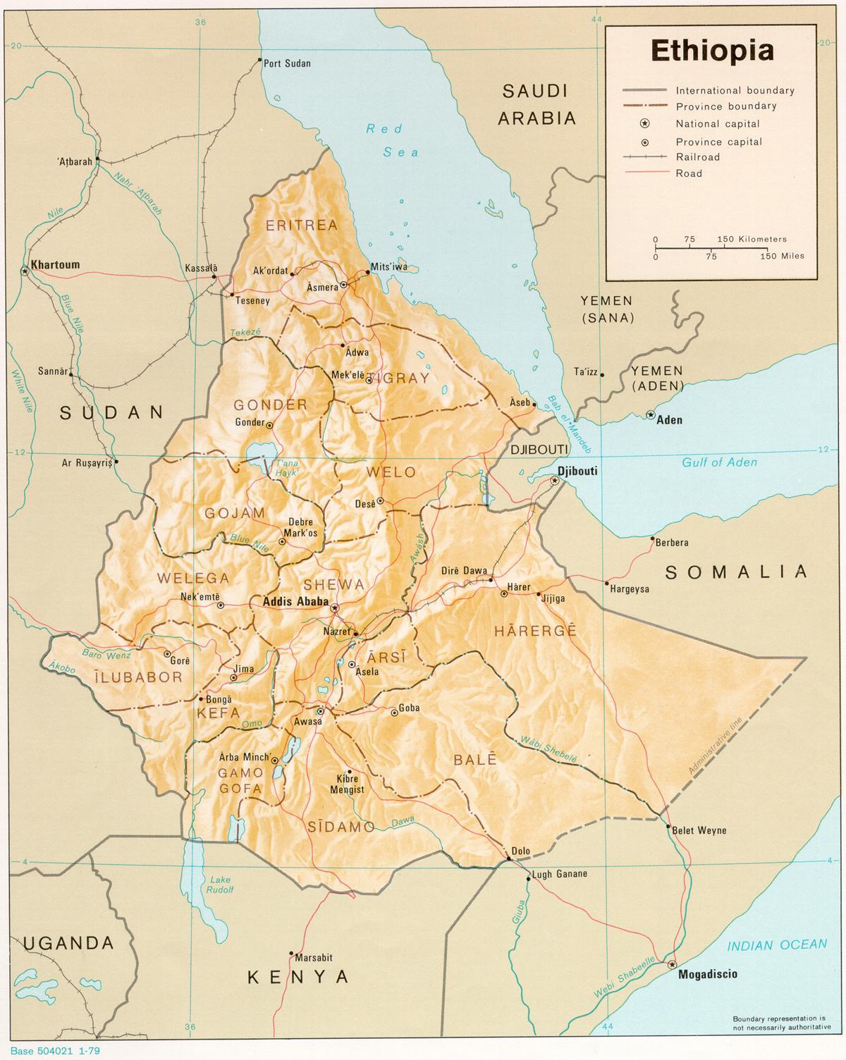 vecākā Etiopijas karte