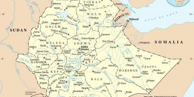 Politiskā karte no Etiopijas