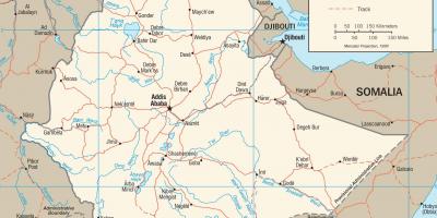 Etiopijas ceļu tīkla karte