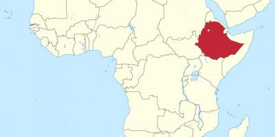 Karte āfrikā, parādot, Etiopija
