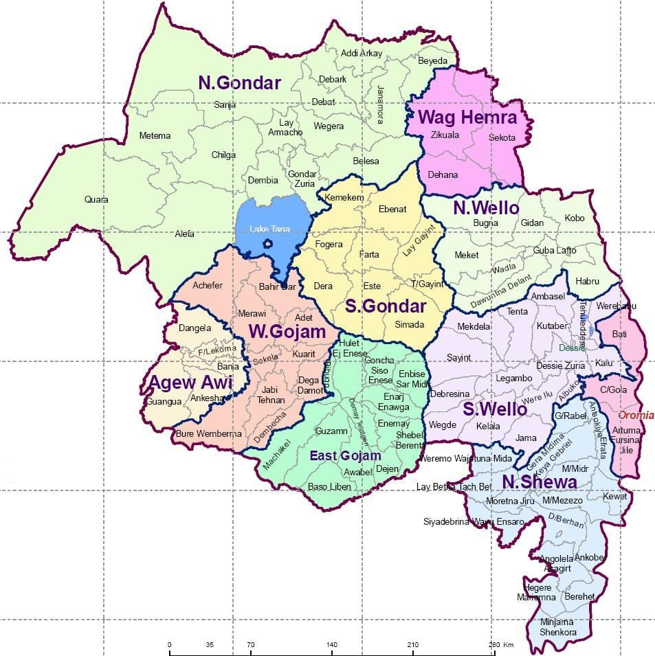 Etiopija gondar karte