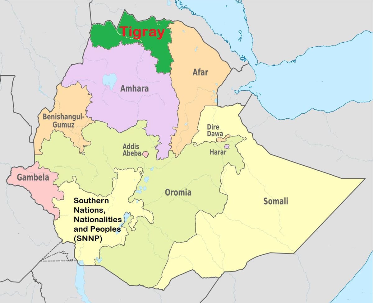 Etiopijas tigray karte
